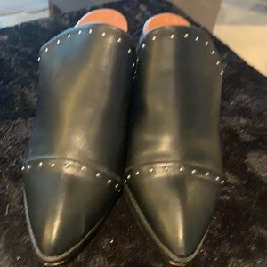 Black studded mules